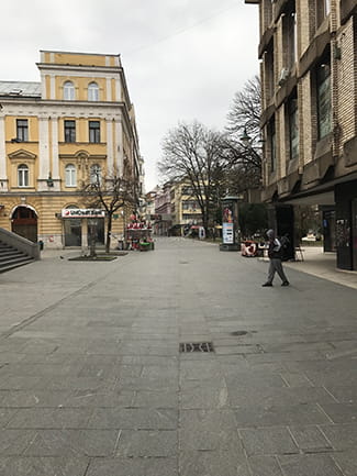 <p style="font-size: 20px; font-weight: bold;">22</p><br />
<br />
Sarajevo is desolate as if situated in a land of the last things. The lockdown affects minds and human hearts alike. Fear is creeping in everywhere, like a microorganism. Today’s the first day of curfew. At the moment, we’ve got two enemies: Our own state that is eager to imprison us and the aforementioned end of the world at a micro level.<br />
<br />
I’m going to be listening to sad songs to make sure I’m well-prepared for all things coming. I’m waiting for the grey snow to fall as soon as the sun reaches its zenith.<br />
<br />
<p style="font-size: 20px; font-weight: bold;">23</p><br />
<br />
Now covered in masks, women’s faces in the streets gain an additional trace of eros to them.