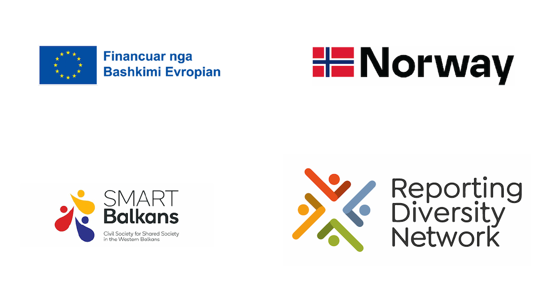 <b>EUROPEAN UNION and NORWEGIAN MINISTRY OF FOREIGN AFFAIRS<br />
REPORTING DIVERSITY NETWORK — THE NEW AGENDA</b><br />
<br />
This project builds upon the success of our regional initiative, the “Reporting Diversity Network 2.0.” It is funded by the European Union and seeks to expand our efforts in monitoring hate speech and media malpractice throughout the region. Our primary objectives include increasing the capacity of media and journalists to uphold professional standards, promoting better representation of diversity in the media and raising awareness among citizens about the vital role that media plays in shaping our societies. The project is active in Albania, Bosnia and Herzegovina, Kosovo, Montenegro, North Macedonia and Serbia. Our partners in this project are the Media Diversity Institute Western Balkans (lead), Albanian Woman in Audiovisual, the Foundation ‘Mediacentar’, the Center for Investigative Journalism of Montenegro and Innovative Media.<br />
<br />
“Reporting Diversity Network — The New Agenda” is co-funded by the Norwegian Ministry of Foreign Affairs as part of the regional project “SMART Balkans – Civil society for shared society in the Western Balkans” implemented by the Center for Civil Society Promotion in partnership with the Institute for Democracy and Mediation and the Center for Research and Policy Making.<br />
<br />
Project duration: March 2023 — February 2027